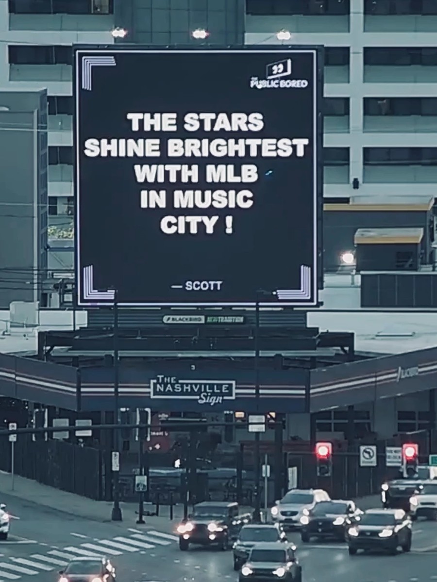 Nashville billboard airing: THE STARS SHINE BRIGHTEST WITH MLB IN MUSIC CITY !