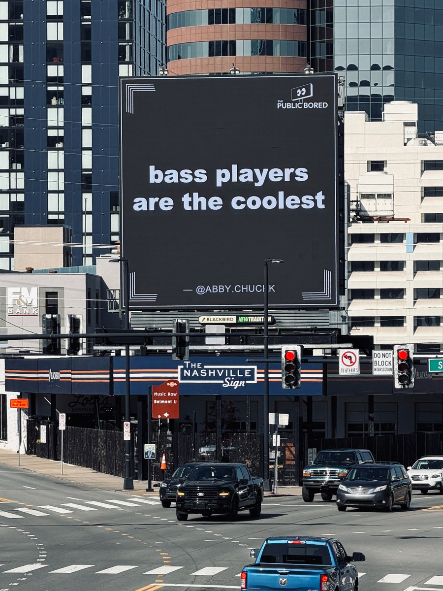 Nashville billboard airing: bass players are the coolest