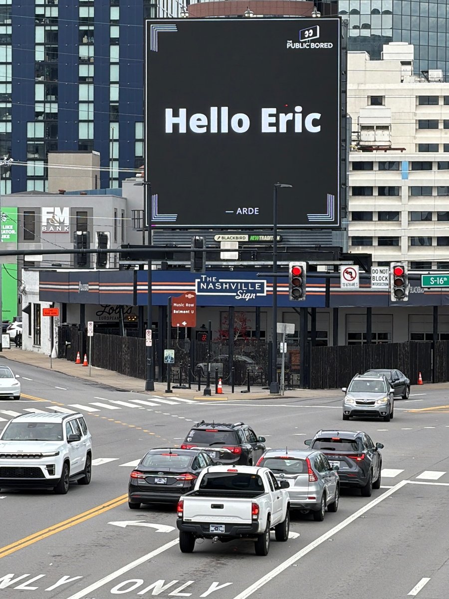 Nashville billboard airing: Hello Eric