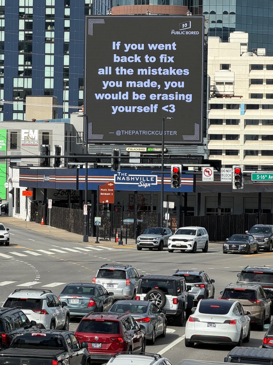 Nashville billboard airing: If you went back to fix all the mistakes you made, you would be erasing yourself <3