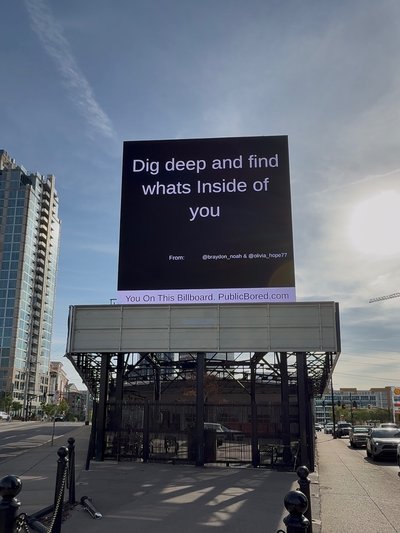 Nashville billboard airing: Dig deep and find whats Inside of you