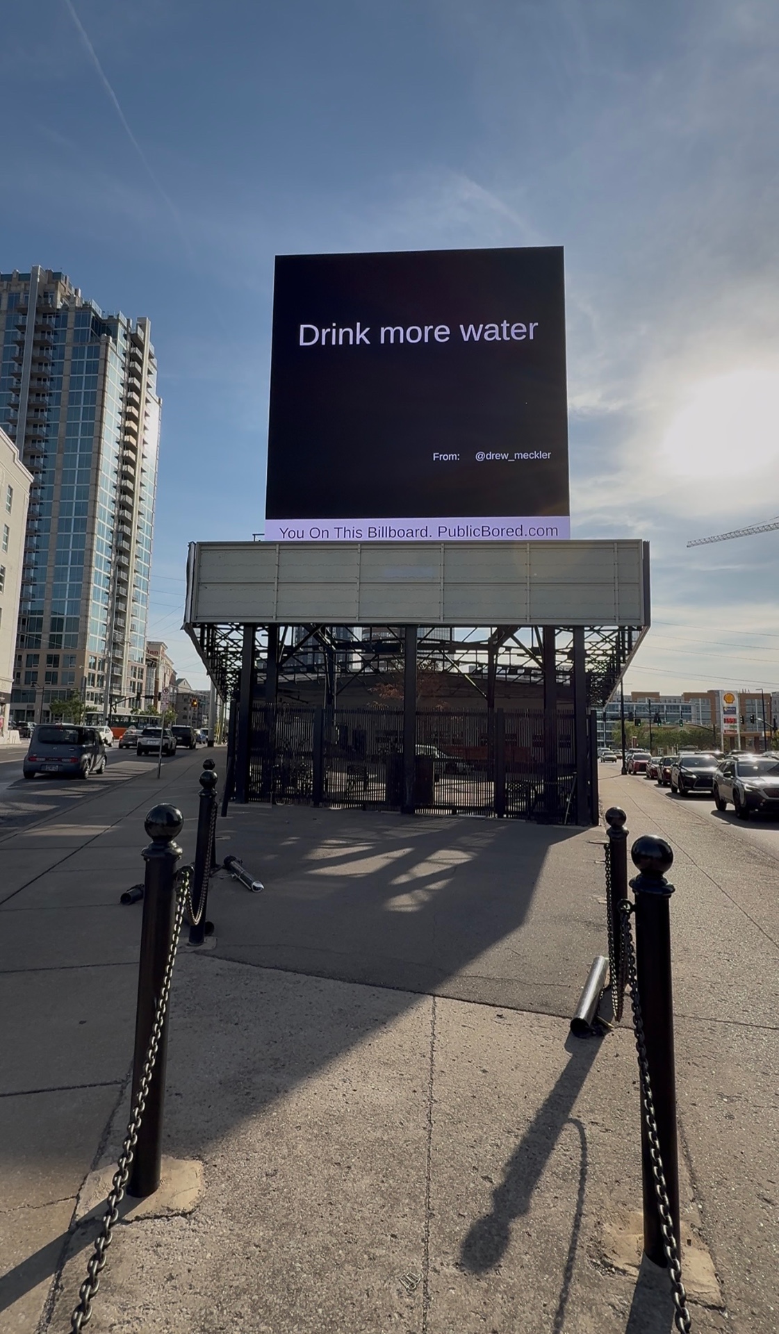 Nashville billboard airing: Drink more water