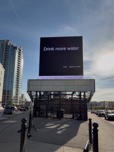 Nashville billboard airing: Drink more water