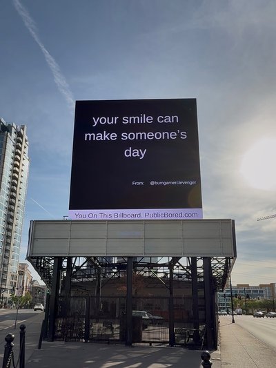 Nashville billboard airing: your smile can make someone's day