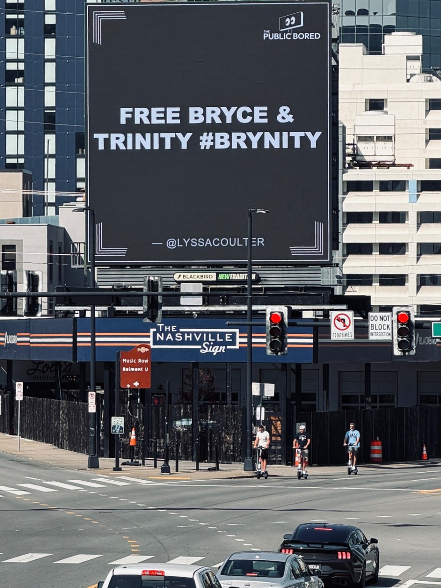 Nashville billboard airing: FREE BRYCE & TRINITY #BRYNITY
