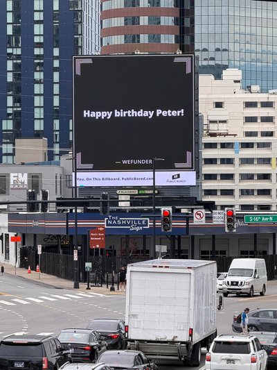 Nashville billboard airing: Happy birthday Peter!