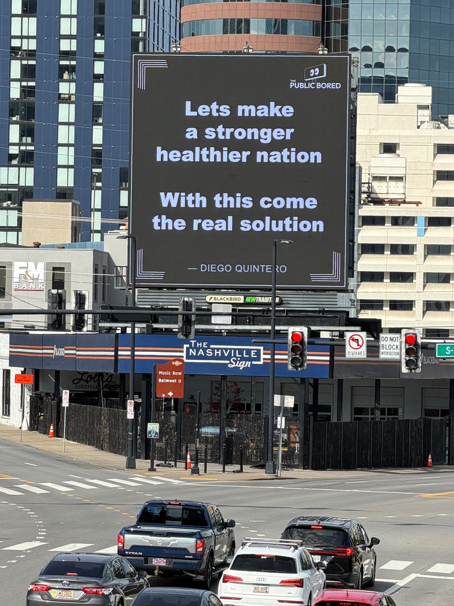 Nashville billboard airing: Let's make a stronger, healthier nation. With this comes the real solution.