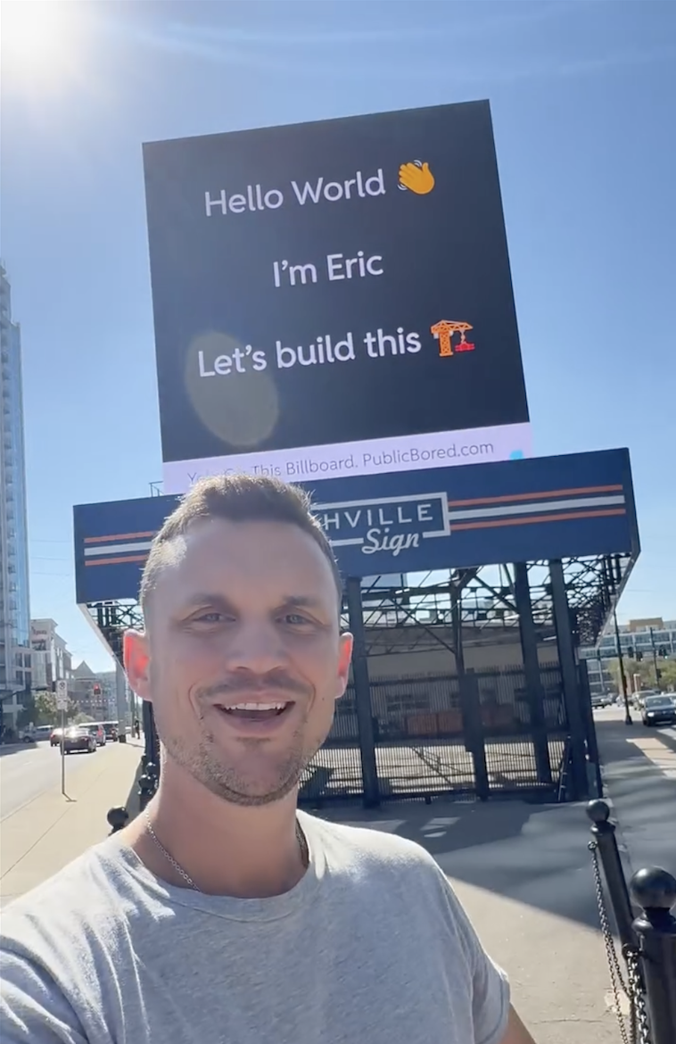 Real billboard in Nashville showing a birthday message